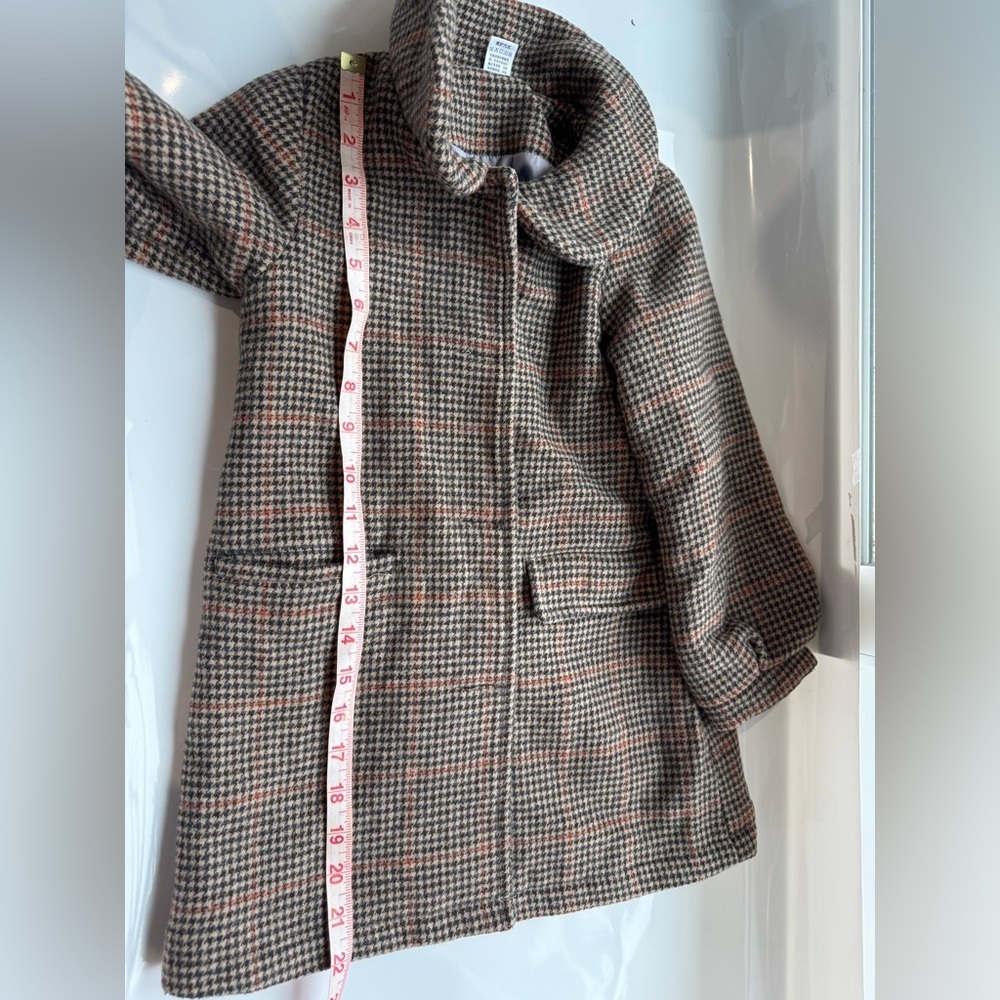 Deesha Mini Girls Wool Blend Houndstooth Coat | Size 120 (5–6Y) - Picture 10 of 11